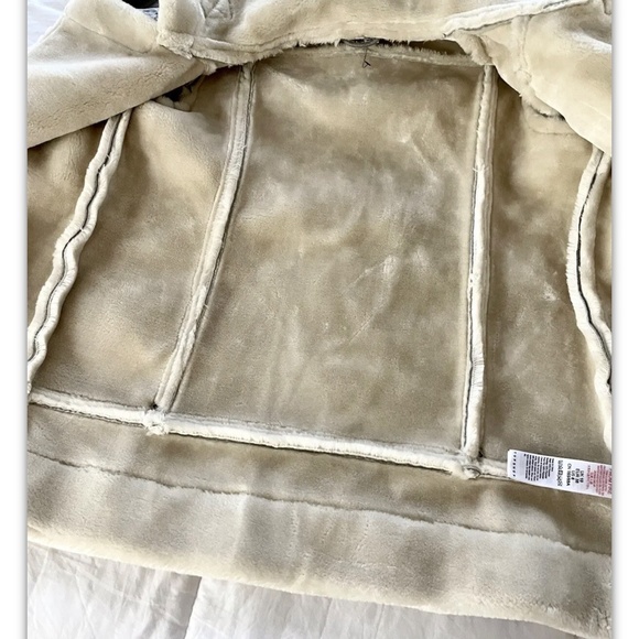 Topshop Coat Women Jacket Color Gray and Beige with Zipper US 6 - Picture 3 of 5